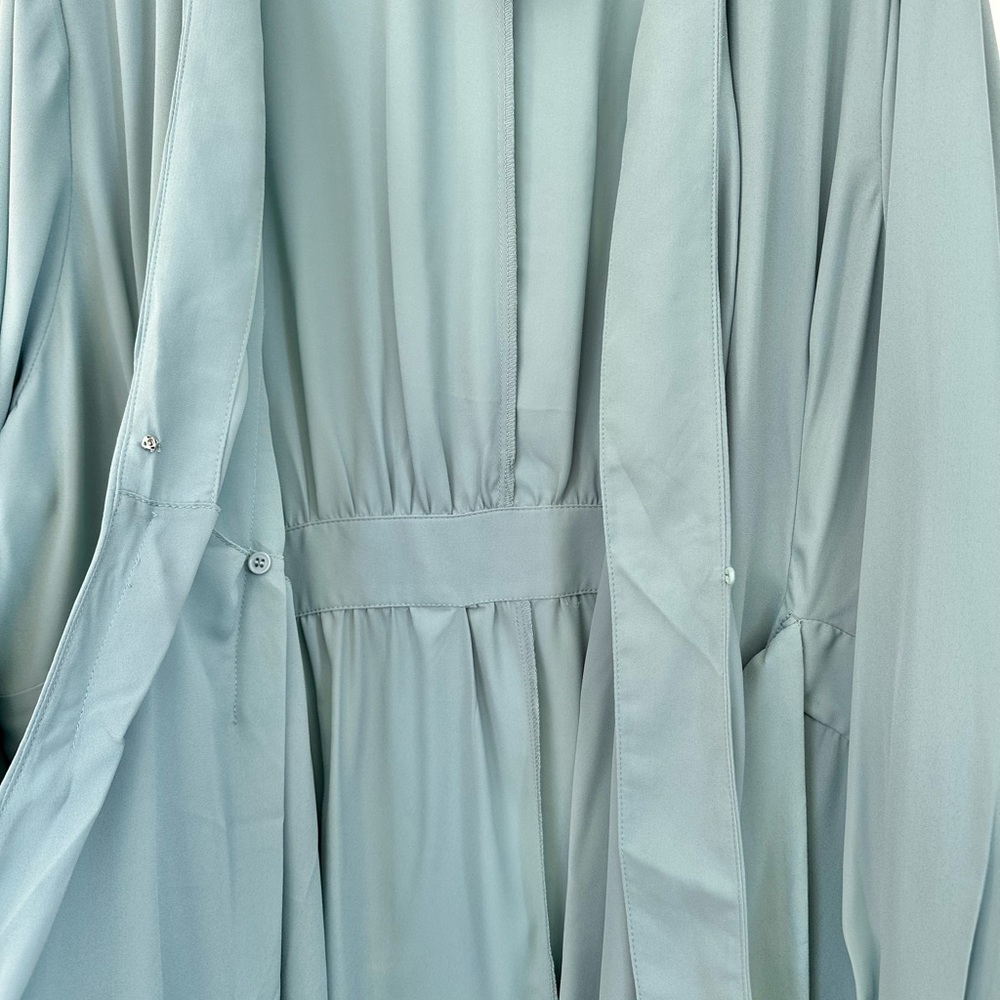 City Chic Shibara Seafoam Blouse Blue / Green Wrap Top Size XL/22 - Picture 8 of 11